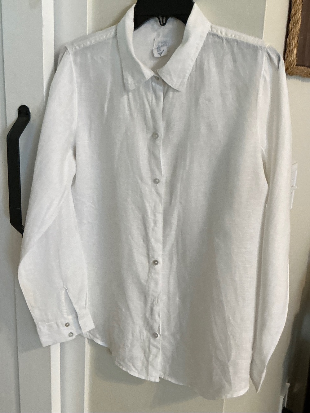 Sigrid Olsen White Long-Sleeve Men's Button-Down Shirt